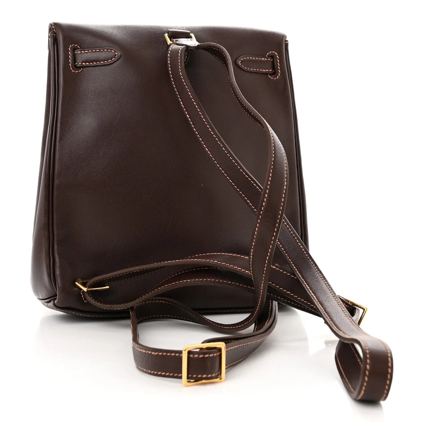 Chocolate Brown Vertical Flap Turn-Lock Daypack With Detachable Mini Utility Pouch