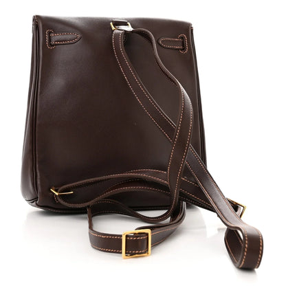 Chocolate Brown Vertical Flap Turn-Lock Daypack With Detachable Mini Utility Pouch