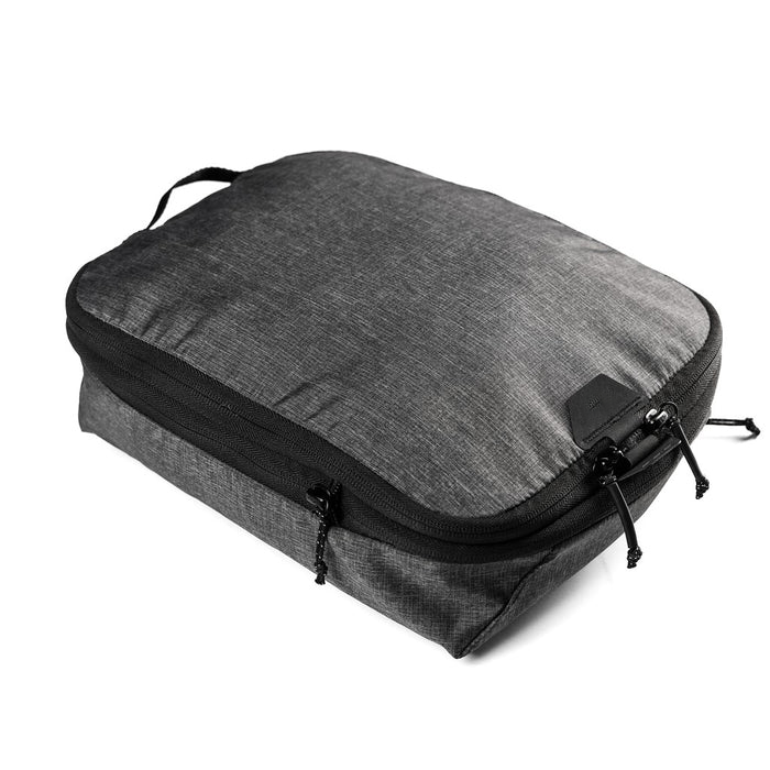 Compressible Self-Healing Recycled Fabric Packing Cube Storage Bag with Dual-Zip Expansion