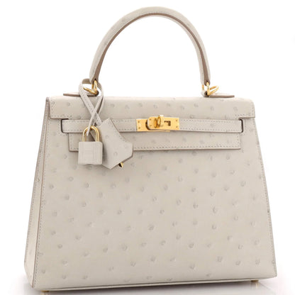 Cream Off-White Dotted-Texture Mini Structured Satchel With Gold-Tone Hardware
